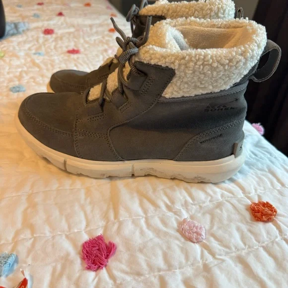 Sorel Women's Explorer Next Carnival WP Snow Boots size 8 grey winter  sea salt - Picture 4 of 7